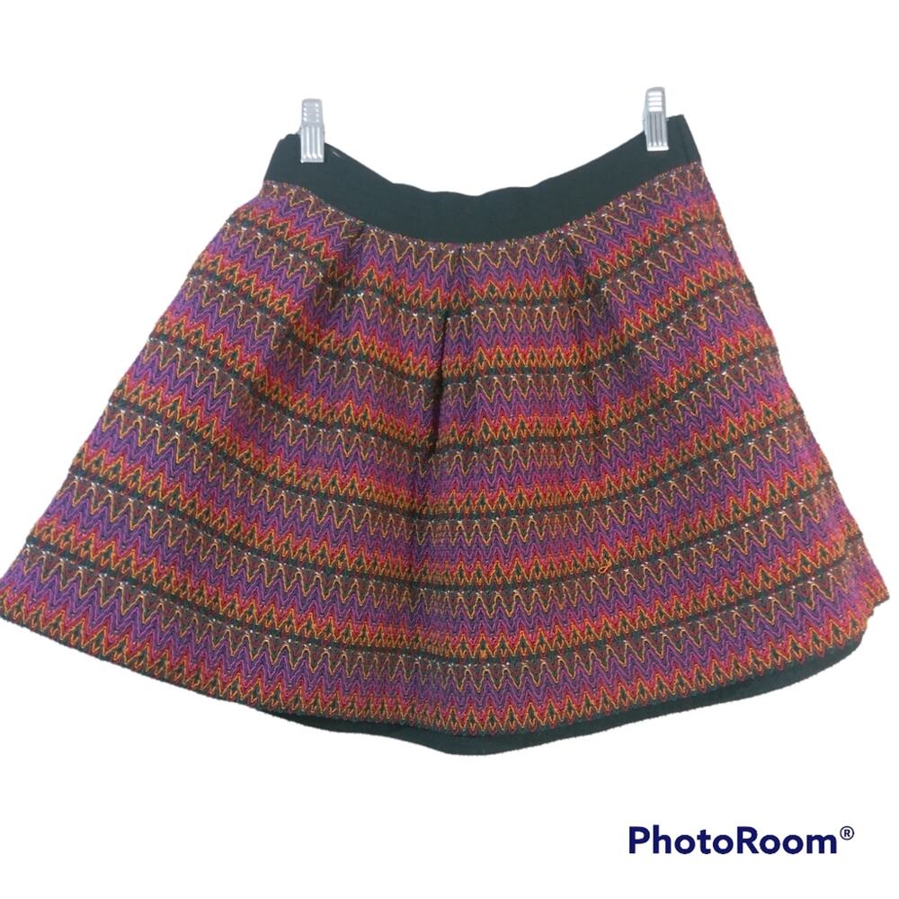 Forever 21 Multi Color Heavy Woven Skater Skirt Size L